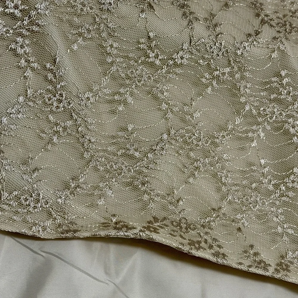R&M Richards‎ Petite Champagne Gold Floral Lace Maxi Skirt Size 16P 13375